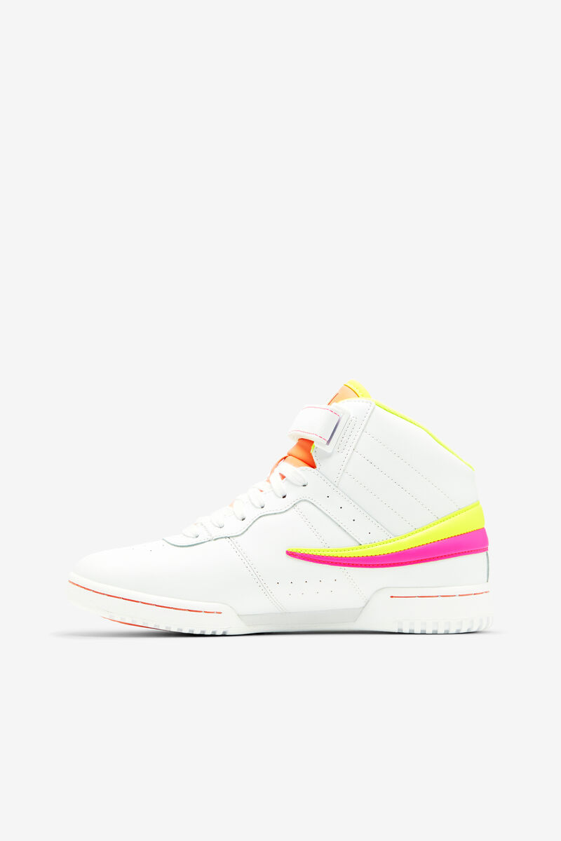 White / Yellow / Pink Women's Fila F-13 Trainers | 4vMvxfb7QJD