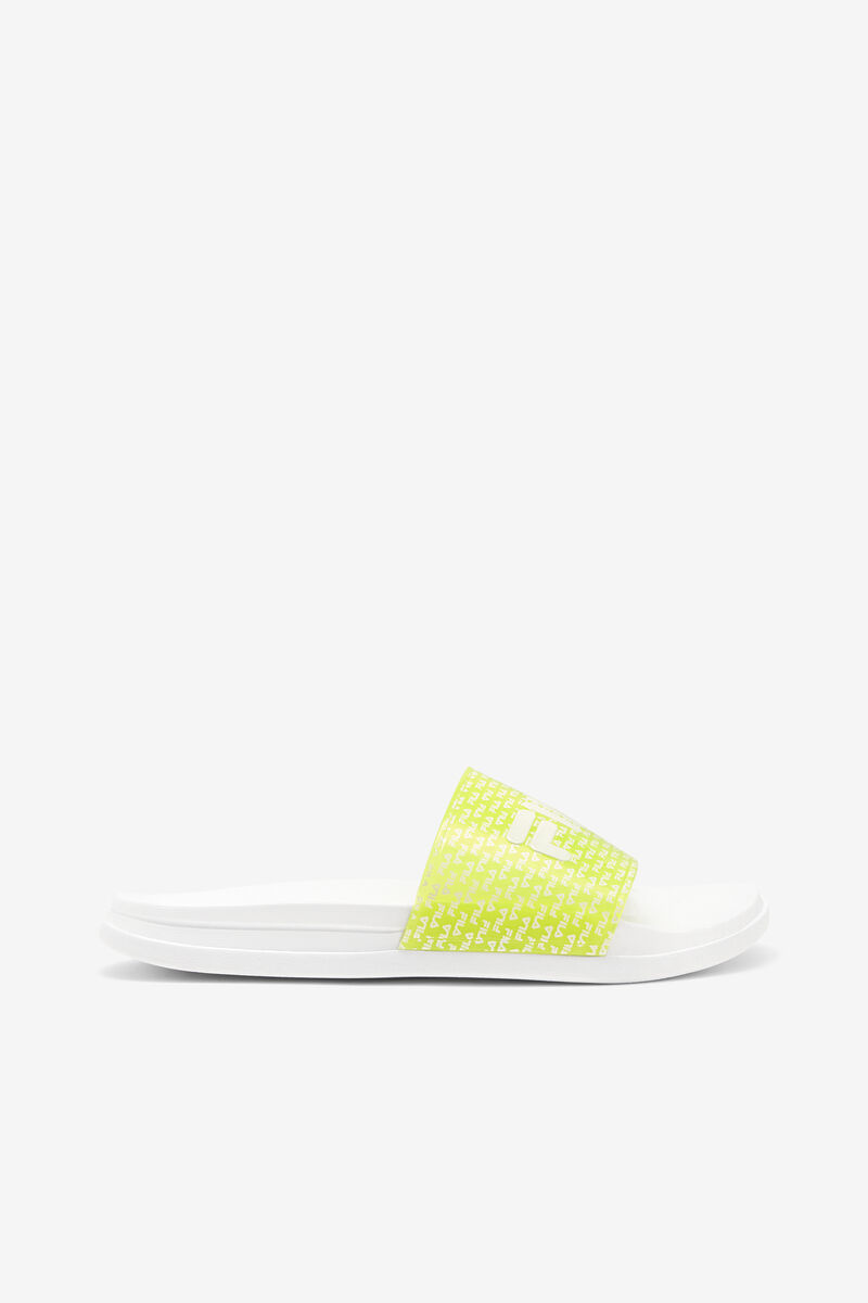 White / Yellow / White Women\'s Fila Drifter Luxe Repeat Sandals | 1YxLc1t2nTL