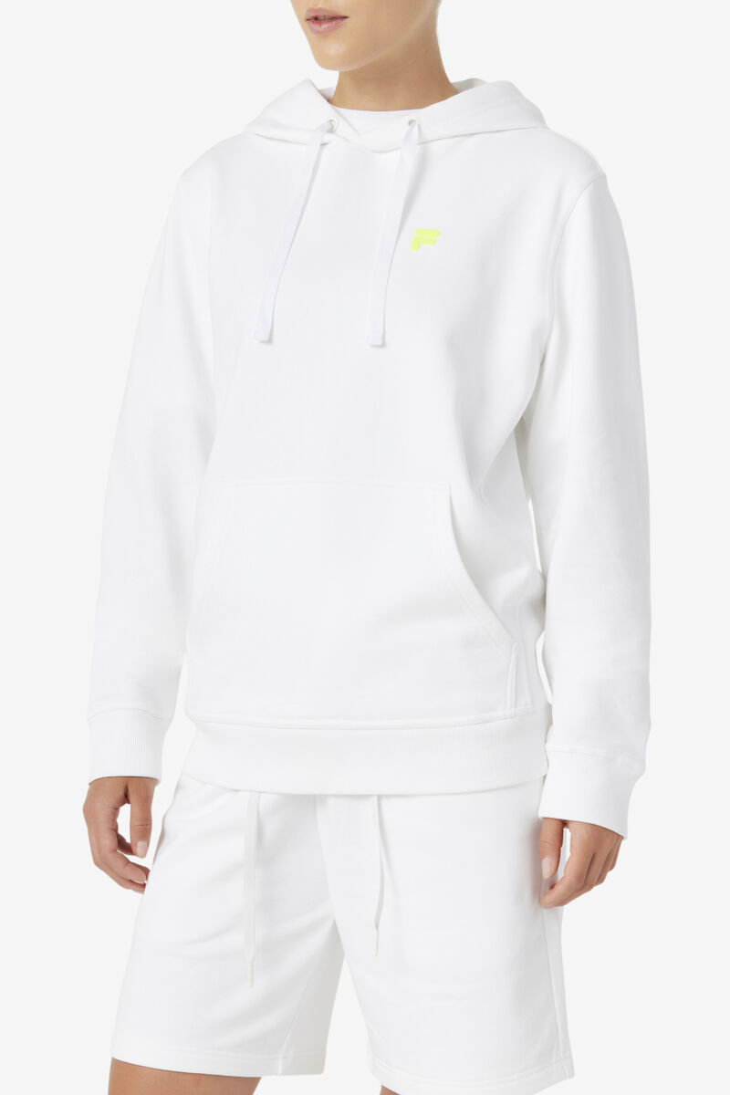 White / Yellow Women's Fila Phoenix Hoodie Hoodies | 5DffdYfdWaT