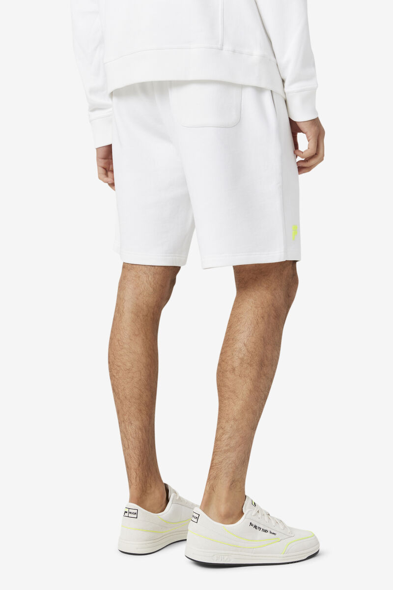 White / Yellow Women's Fila Taylor Short Shorts | DxOMebR9plI