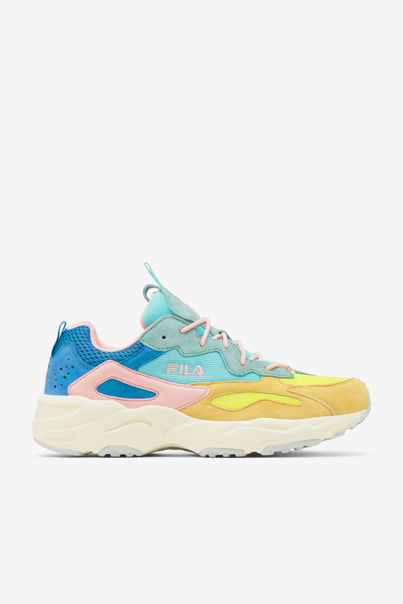 Yellow / Light Turquoise / Blue Women's Fila Ray Tracer Lab Premium Sport Shoes | i6DIb47D9Zw