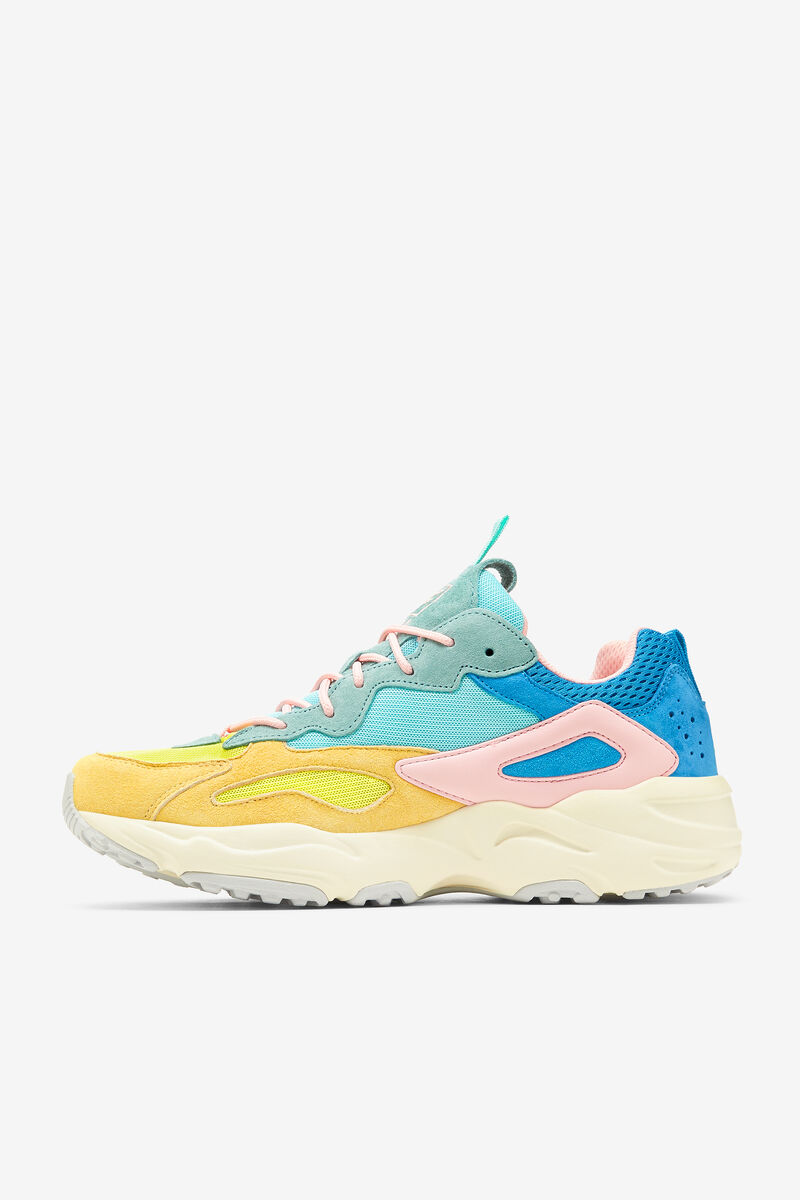 Yellow / Light Turquoise / Blue Women's Fila Ray Tracer Lab Premium Sport Shoes | i6DIb47D9Zw