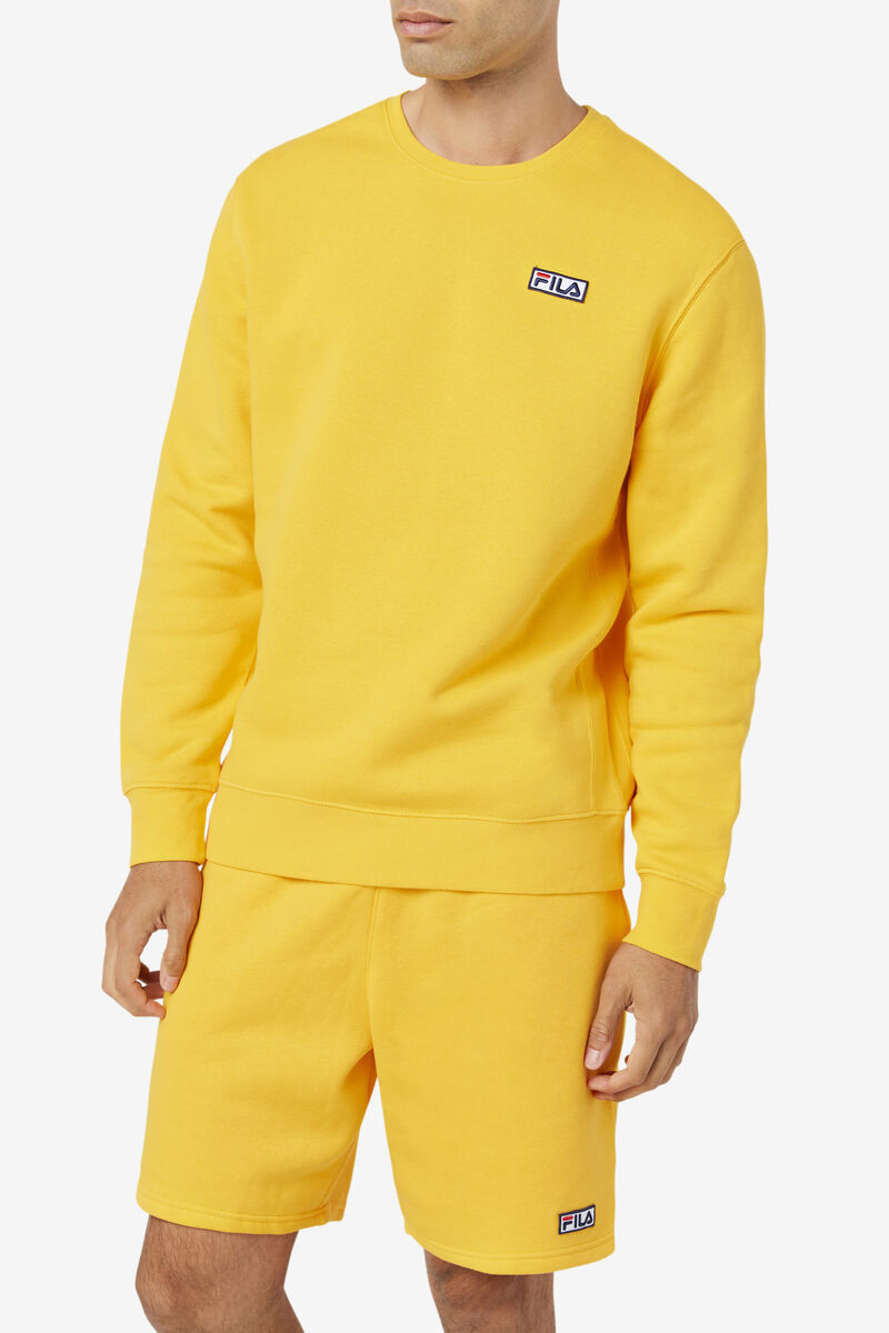 Yellow Men's Fila Garran Crew Sweatshirts | tuPFg2rIuNn