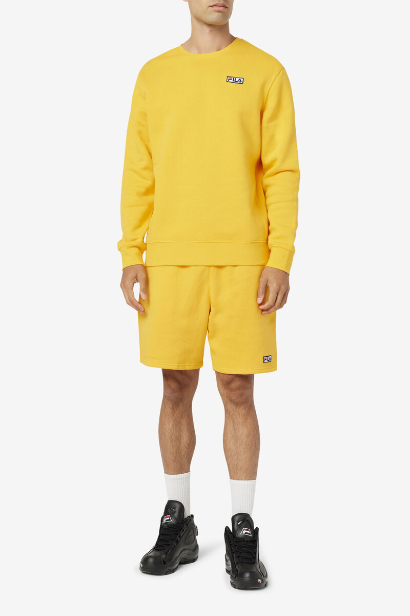 Yellow Men's Fila Garran Crew Sweatshirts | tuPFg2rIuNn