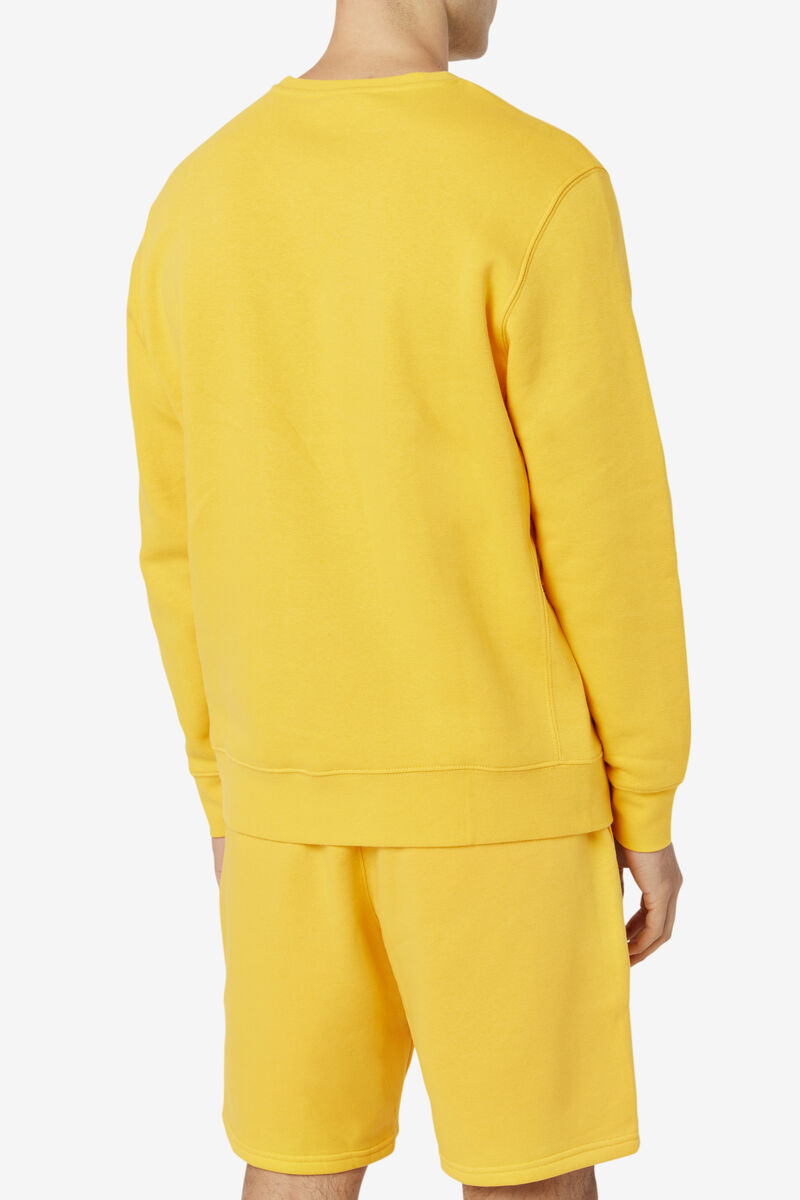 Yellow Men's Fila Garran Crew Sweatshirts | tuPFg2rIuNn