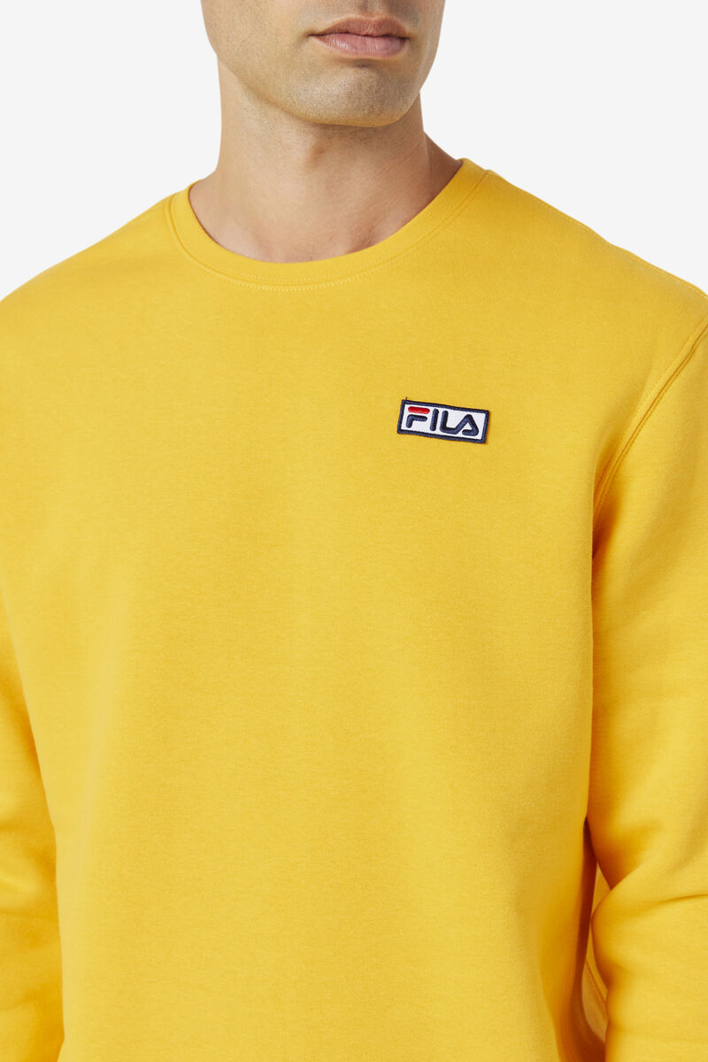 Yellow Men's Fila Garran Crew Sweatshirts | tuPFg2rIuNn