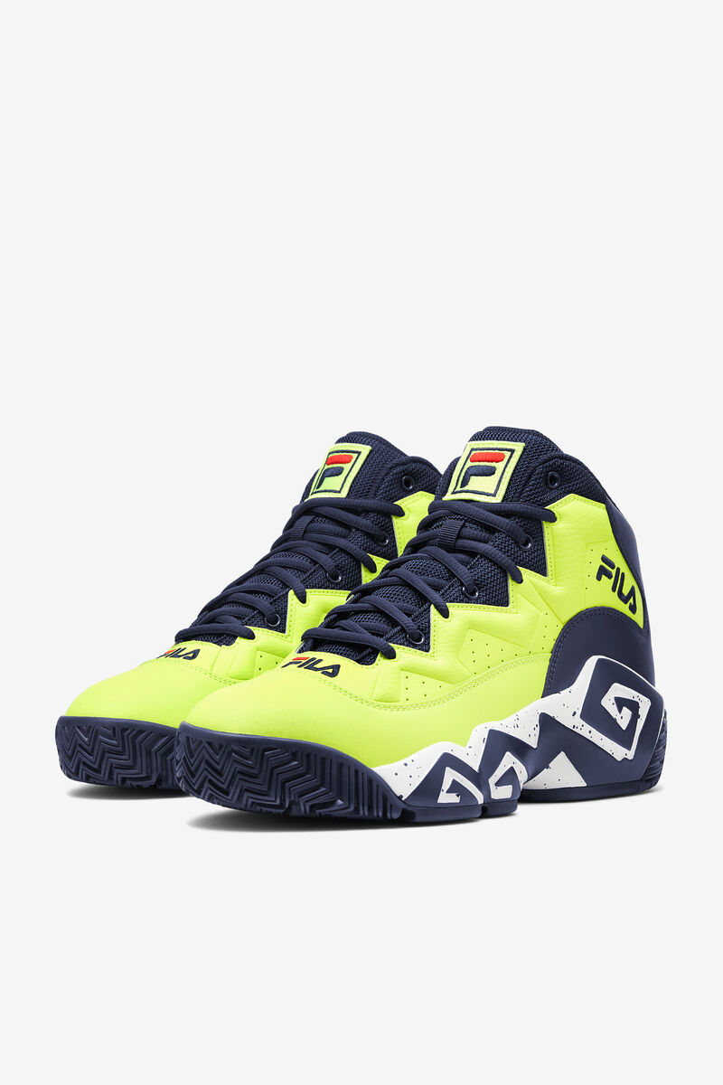 Yellow / Navy / White Men's Fila Mb Chunky High Top Trainers | Fila Trainers | fD3c72oAk6l