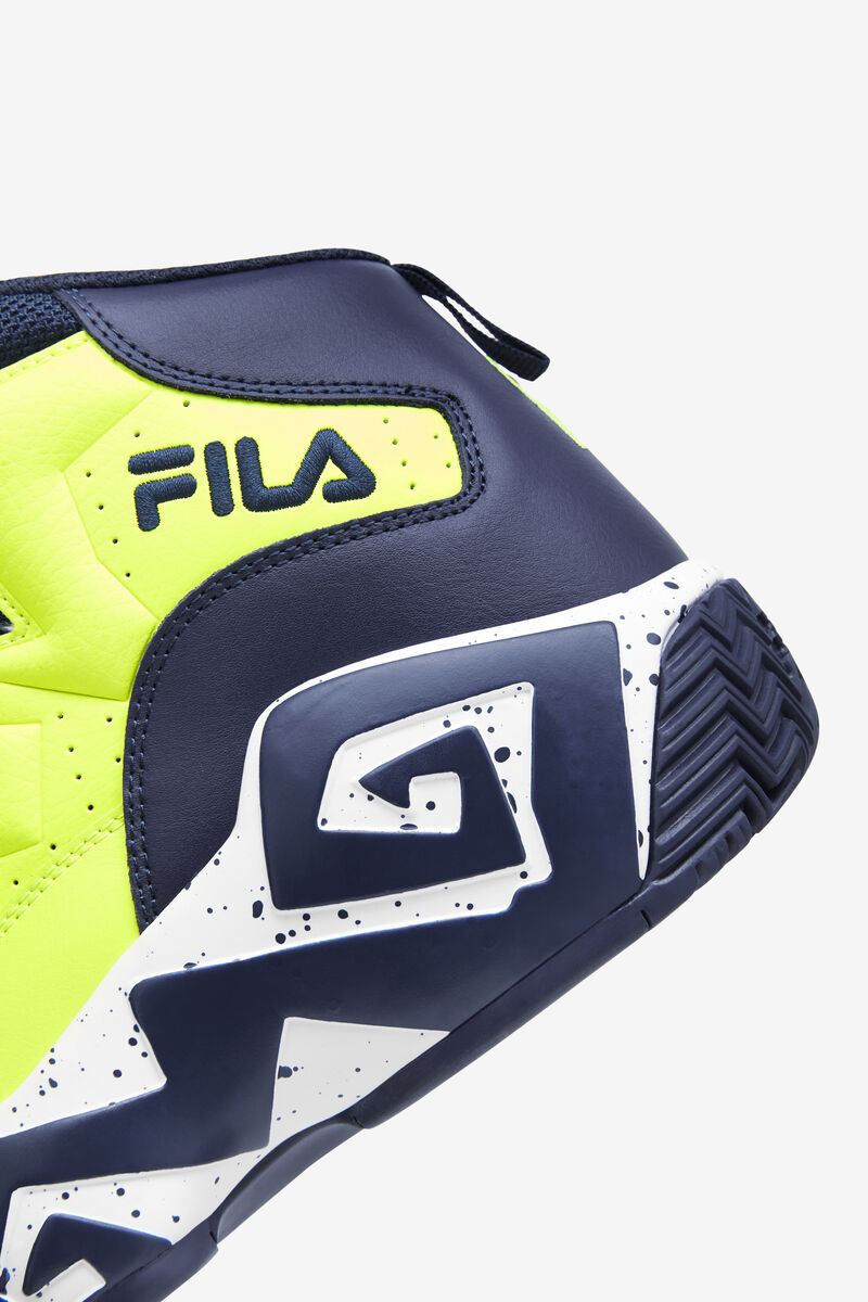 Yellow / Navy / White Men's Fila Mb Chunky High Top Trainers | Fila Trainers | fD3c72oAk6l