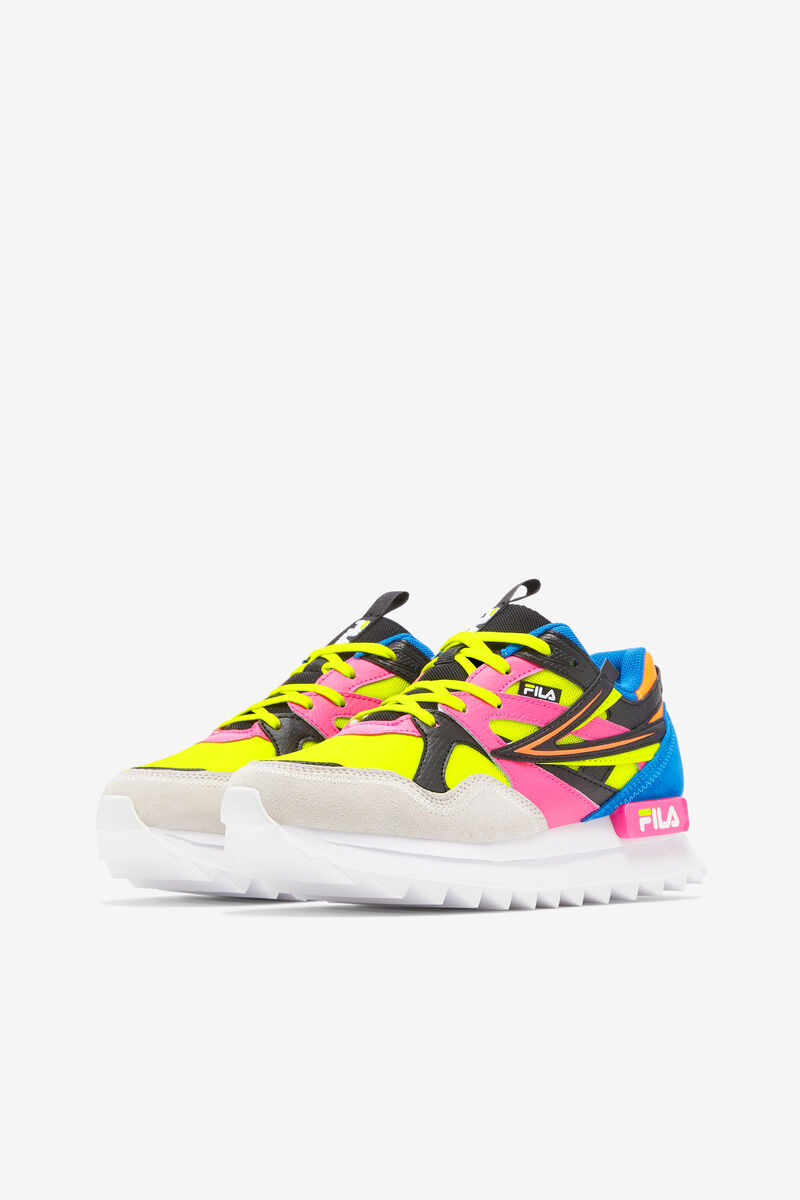 Yellow / Pink / Blue Women's Fila Sandenal Orbit Trainers | ETvbGe7xC1W